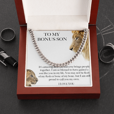 Bonus Son Gift From Bonus Mom/ Bonus Dad, Birthday Gift For Bonus Son Stepson Christmas Gift Graduation Gift Bonus Son Card